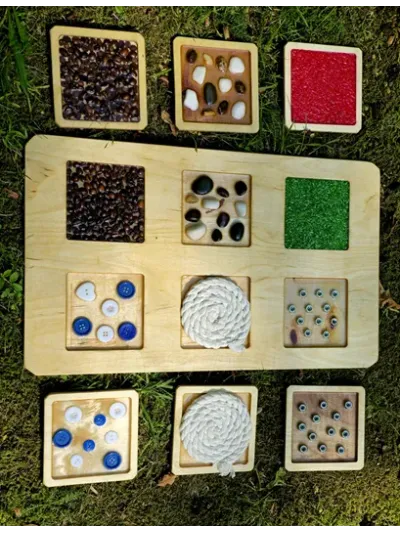 Ścieżka Sensoryczna dla Rączek i Nóżek + Zestaw 6 Paneli – Montessori