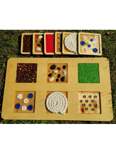 Zestaw 6 Paneli +Ścieżka Sensoryczna dla Rączek i Nóżek – Montessori - 6