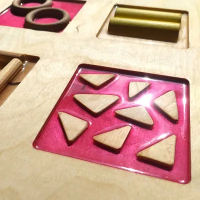 Montessori Sensory Board for Toddlers – Geometric Shapes Panel