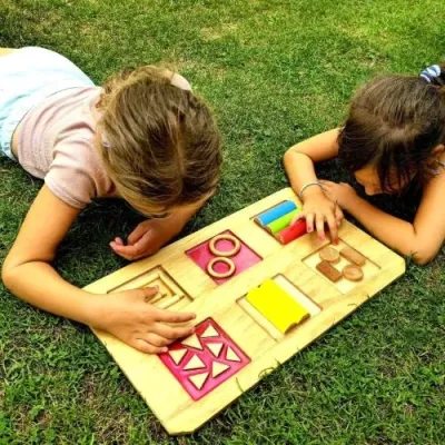 Montessori Sensory Board for Toddlers – Geometric Shapes Panel